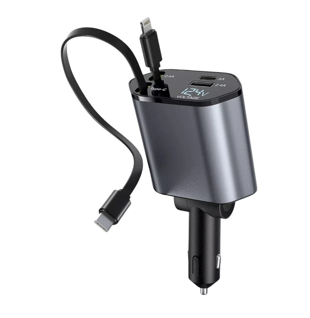 USB-C Retractable Car Charger