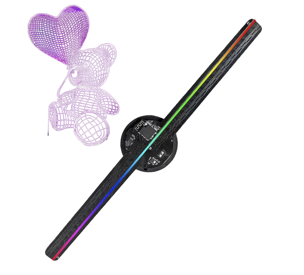 3D Hologram Fan 224 LED Light Beads