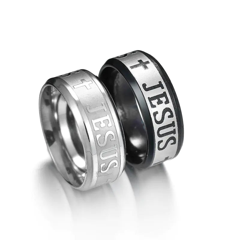 Jesus Cross Titanium Steel Ring
