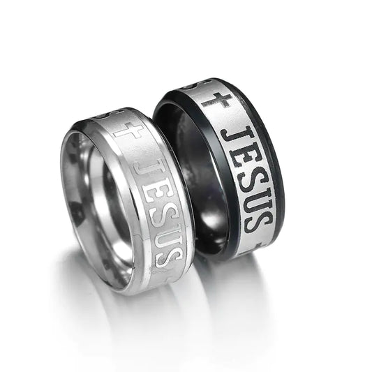 Jesus Cross Titanium Steel Ring