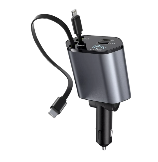 USB-C Retractable Car Charger