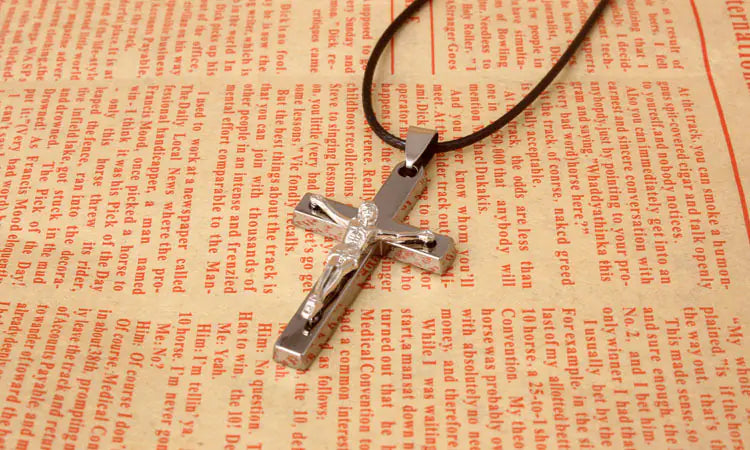 Jesus Cross Pendant in Titanium Steel Necklace