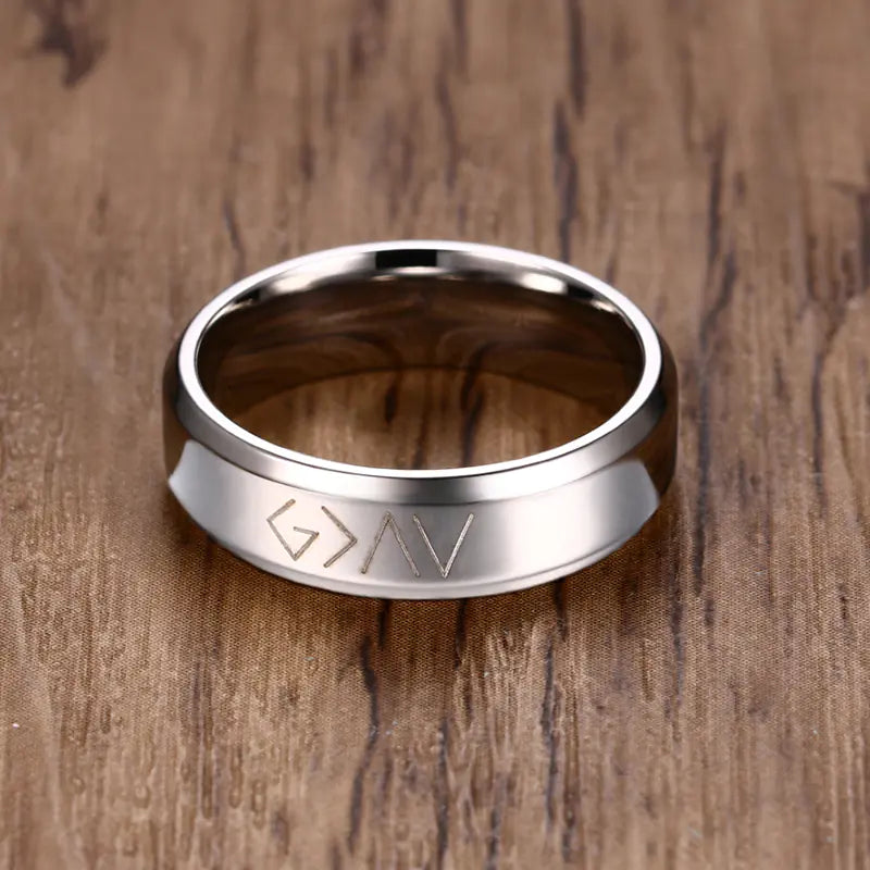 Stainless Steel Christian Scripture Ring